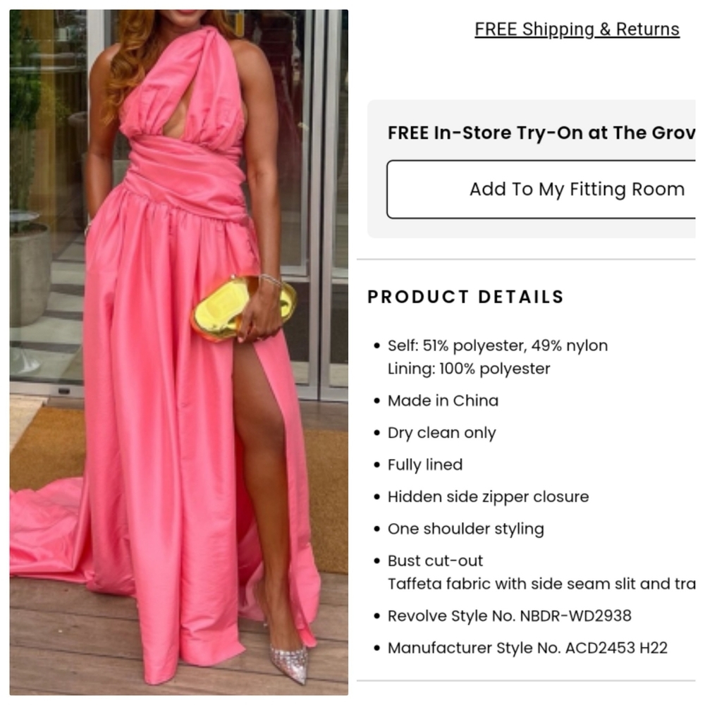 NBD Chey One-Shoulder Maxi Dress in Pink - Picture 5 of 5